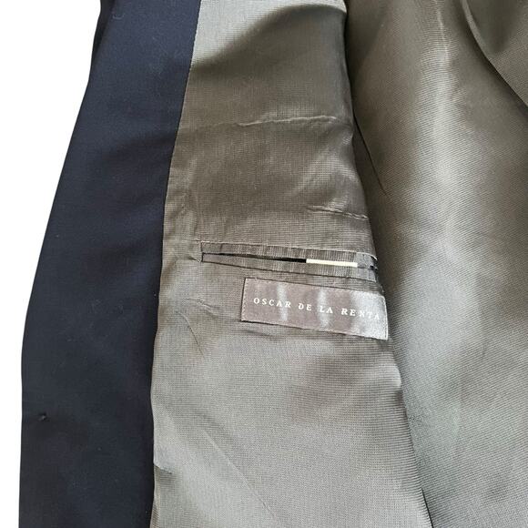 Oscar De La Renta Men’s 100% Wool Navy Two Button Blazer Sports Coat Jacket 42L - Picture 5 of 14
